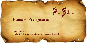 Humor Zsigmond névjegykártya