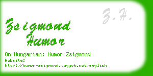 zsigmond humor business card